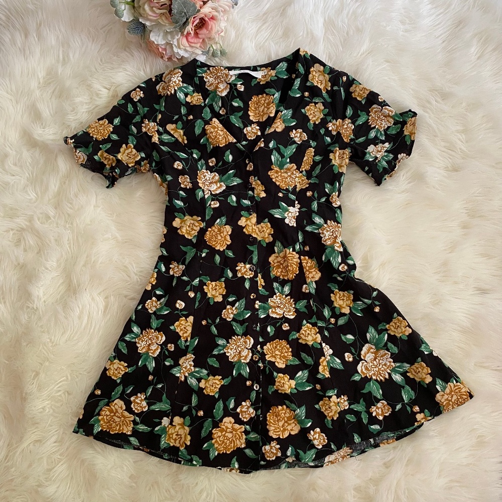Button Down Floral Dress